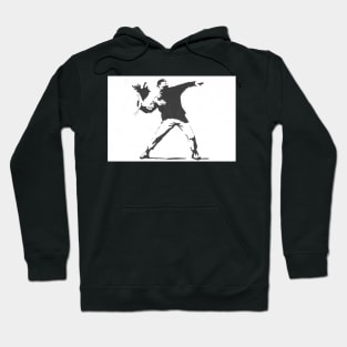 Banksy Throwing Flowers Art Hoodie